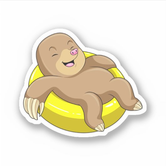 Pol beim Baden mit Lifebuoy Aufkleber (Vorderseite)