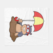 Pol beim Regen Fleecedecke (Vorderseite (Horizontal))