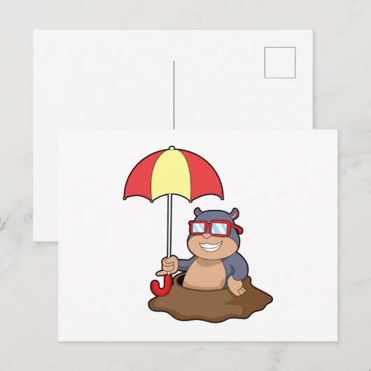 Pol beim Regen Postkarte (Vorne/Hinten)