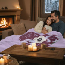 Polaire-Decke "Cœur de Violettes" (Zartheit)