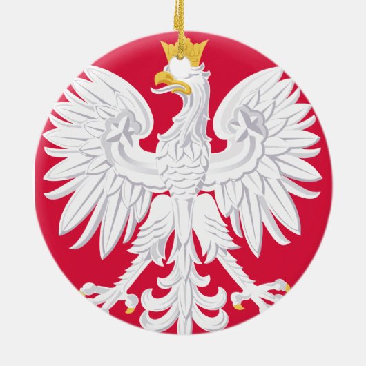 POLAND* Eagle Weihnachtsverzierung Keramik Ornament (Hinten)