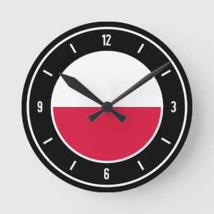 Poland Flag Elegant Runde Wanduhr