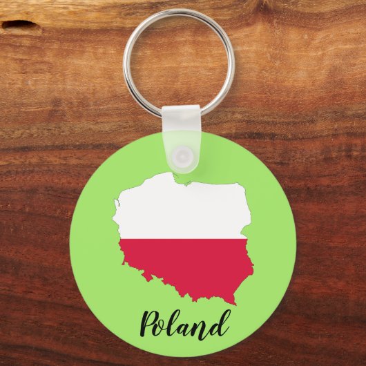 Poland Flag Map Schlüsselanhänger (Rückseite)