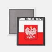 Poland Flag World Cup 2022 Football Soccer Magnet (Vorderseite/Rückseite)