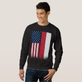 Poland Polish American Flags Proud USA Poland Sweatshirt (Vorne ganz)