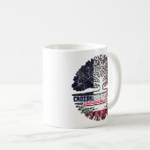 Poland Polish French France Tree Roots Flag Kaffeetasse (VorderseiteRechts)