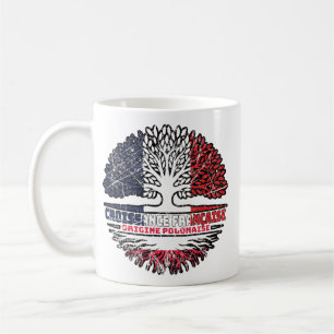 Poland Polish French France Tree Roots Flag Kaffeetasse