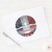 Poland Polish French France Tree Roots Flag Runder Aufkleber (Umschlag)