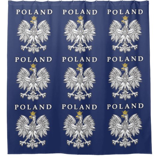Poland With Polish Eagle Duschvorhang (Vorderseite)