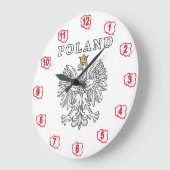 Poland With Polish Eagle Große Wanduhr (Winkel)