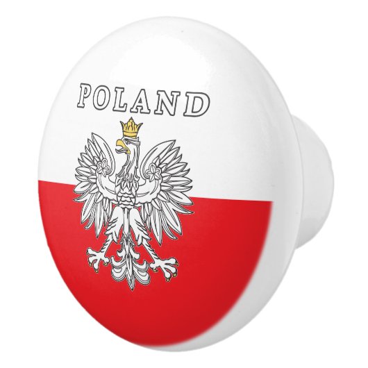 Poland With Polish Eagle Keramikknauf (Rechts)