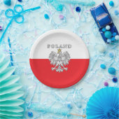 Poland With Polish Eagle Pappteller (Party)