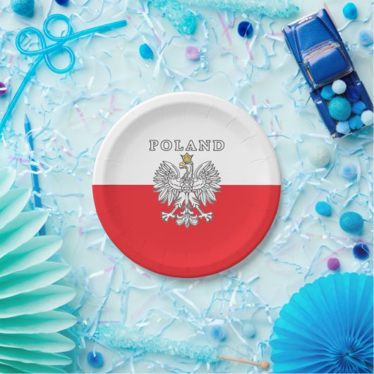 Poland With Polish Eagle Pappteller (Party)