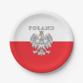 Poland With Polish Eagle Pappteller (Vorderseite)