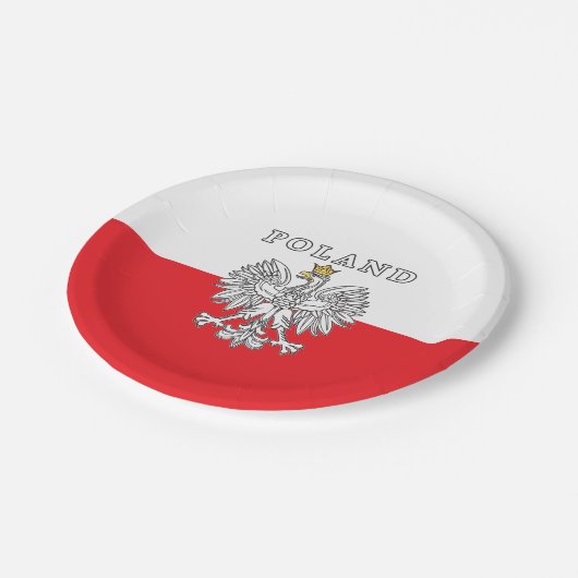 Poland With Polish Eagle Pappteller (Schrägansicht)