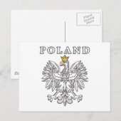 Poland With Polish Eagle Postkarte (Vorne/Hinten)