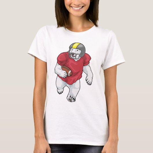 Polar Bär American Football Sports T-Shirt (Vorderseite)