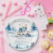 Polar Bär arke Winter Babydusche Vorlage Pappteller (Party)
