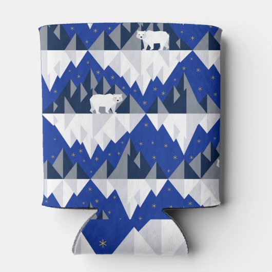 Polar Bär auf Iceberg Nahtloses Muster. Dosenkühler (Rückseite)