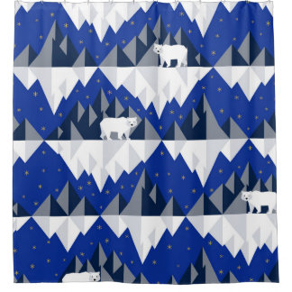 Polar Bär auf Iceberg Nahtloses Muster. Duschvorhang