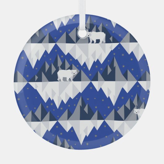 Polar Bär auf Iceberg Nahtloses Muster. Ornament Aus Glas (Vorderseite)