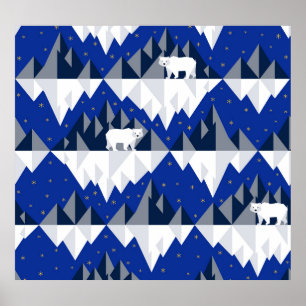Polar Bär auf Iceberg Nahtloses Muster. Poster