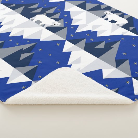 Polar Bär auf Iceberg Nahtloses Muster. Sherpadecke (3/4)