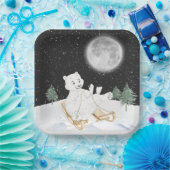 Polar-Bär auf Schlitten Pappteller (Party)