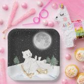 Polar-Bär auf Schlitten Pappteller (Party)