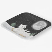 Polar-Bär auf Schlitten Pappteller (Gewinkelt)