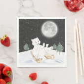 Polar-Bär auf Schlitten Serviette (Beispiel)