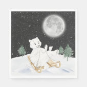 Polar-Bär auf Schlitten Serviette (Vorderseite)