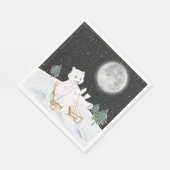 Polar-Bär auf Schlitten Serviette (Ecke)