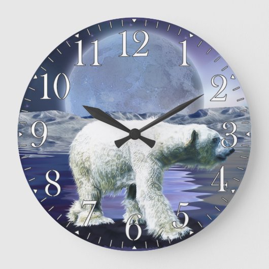 Polar Bär & Aurora Kunstmuseum Monte San Giorgio Große Wanduhr (Vorderseite)