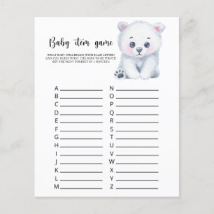 Polar Bär - Baby Item Game. Baby Shower Game