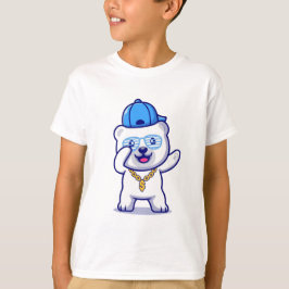 Polar-Bär-Cartoon mit Hut- und Goldkette T-Shirt