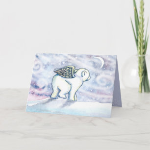 Polar-Bär Engel Weihnachtskarte Feiertagskarte