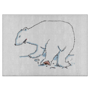 Polar-Bär-Glas-Schneidbrett Schneidebrett