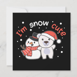 Polar-Bär Ich bin Schnee Cute Schneemann Schnee Wo Einladung