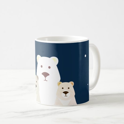 Polar Bär mit 2 Naben auf einer Kaffeezubereitung Kaffeetasse (VorderseiteRechts)