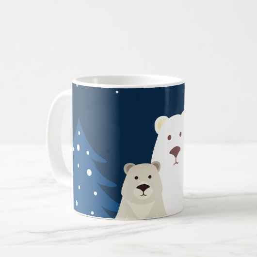 Polar Bär mit 2 Naben auf einer Kaffeezubereitung Kaffeetasse (Vorderseite Links)
