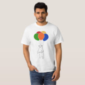 Polar-Bär mit Birthday Balloons fliegen T-Shirt (Vorne ganz)