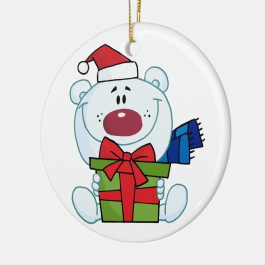 Polar Bär mit Geschenk Keepake Holiday Ornament (Links)