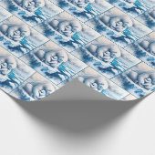 Polar Bär mit ihrem Keim auf einem Gletscher Geschenkpapier (Ecke)