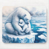 Polar Bär mit ihrem Keim auf einem Gletscher Mousepad (Vorne)