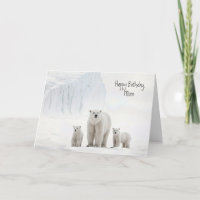 Polar Bär mit Naben zum Geburtstag der Mama