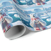 Polar Bär mit Pasten in Herzform Geschenkpapier (Rolleneckpunkt)