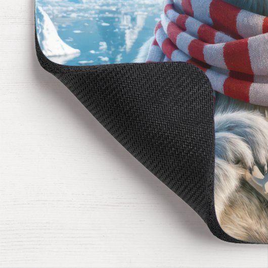 Polar Bär mit Pasten in Herzform Mousepad (Ecke)