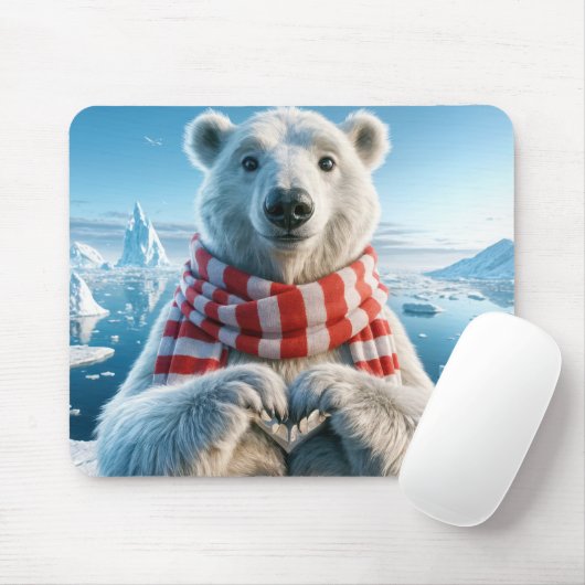 Polar Bär mit Pasten in Herzform Mousepad (Mit Mouse)