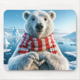 Polar Bär mit Pasten in Herzform Mousepad